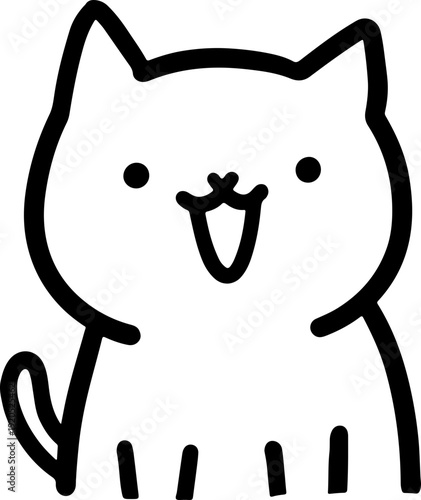 Illustration of a cat with a wacky facial expression