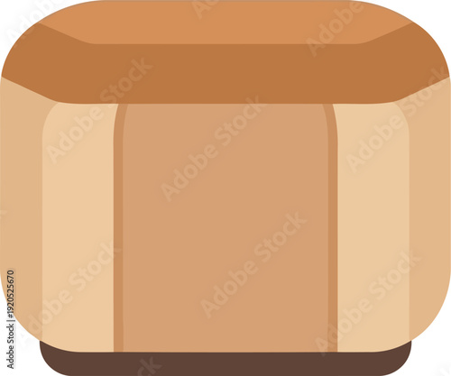 Modern brown ottoman vector icon isolated on white background for interior design and furniture concepts