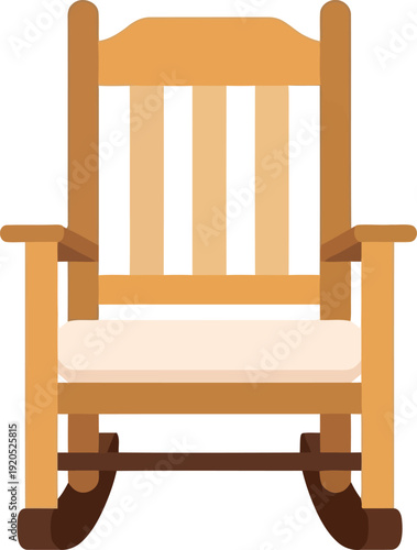 Wooden rocking chair vector illustration isolated on white background for home decor and furniture design