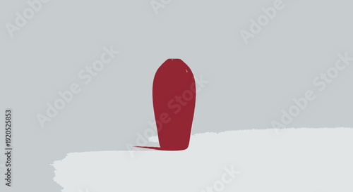 Vibrant red textured vase on plain background