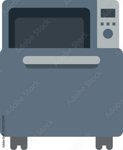 Modern vector illustration of kitchen microwave oven appliance in flat style for cooking and home design
