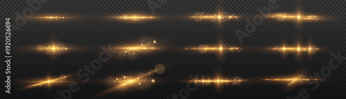 Blurry image of multiple bright lights on dark background