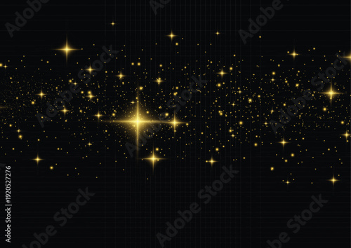 A bright star shining among numerous smaller stars in a dark night sky