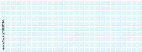 Bathroom and swimming pool ceramic tile, horizontal seamless pattern for, kitchen, toilet room. Light blue and white mosaic for wall, floor, backsplash, interior surface, clean vector illustration