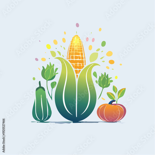 Harvest Bounty A Vibrant Assortment of Seasonal Vegetables and Corn