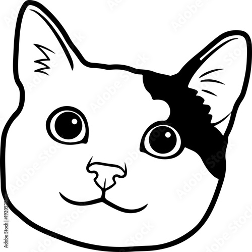 Illustration of a cat with a smiling facial expression