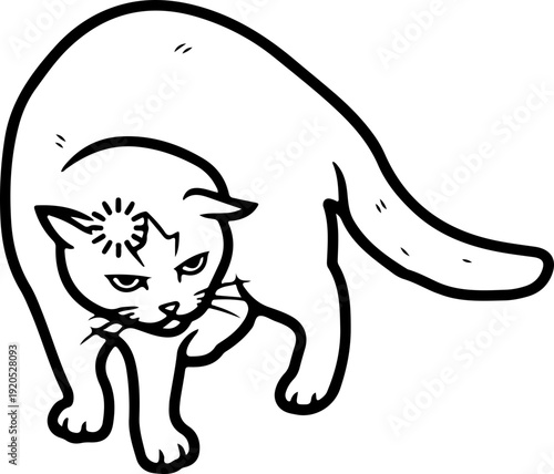 Illustration of a cat with a confused facial expression
