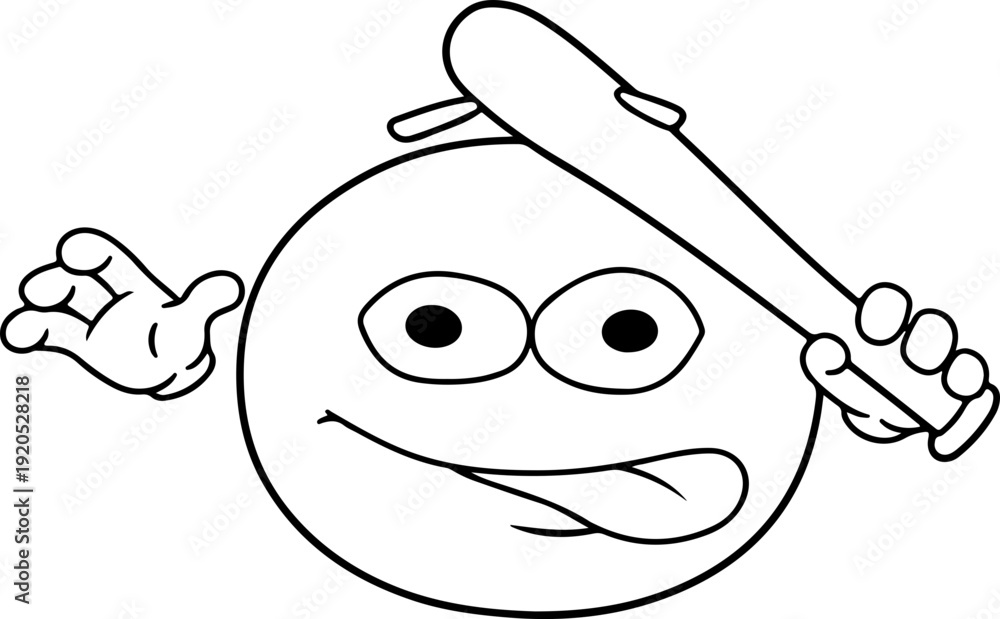 Obraz premium Illustration of an emoji with a wacky facial expression