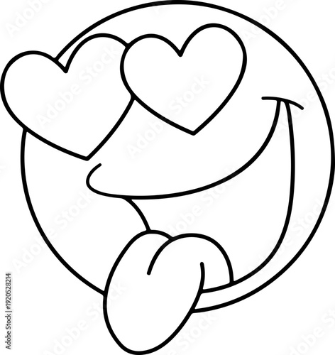 Illustration of an emoji with an in-love facial expression