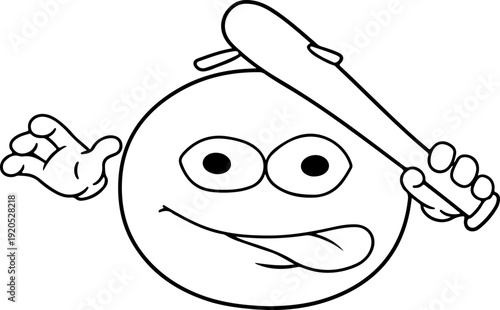 Illustration of an emoji with a wacky facial expression