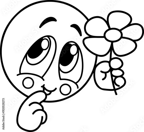 Illustration of an emoji with a cute facial expression