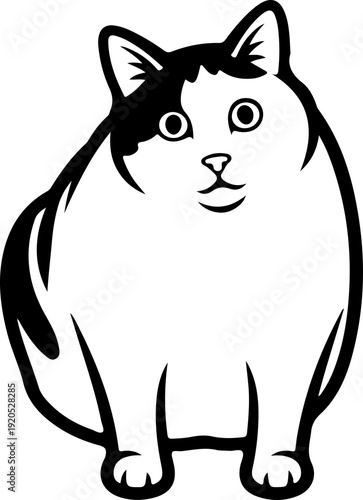 Illustration of a cat with a confused facial expression