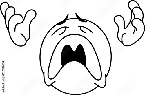 Illustration of an emoji with a crying facial expression