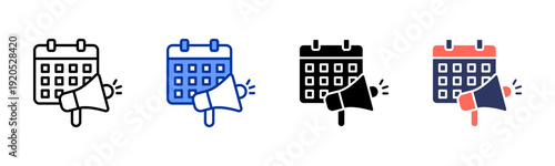 Event Promotion icon set multiple style collection