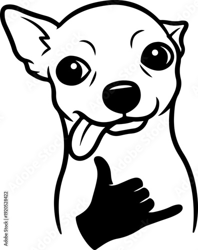 Illustration of a dog with a wacky facial expression