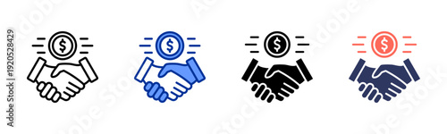 Sponsor Branding icon set multiple style collection