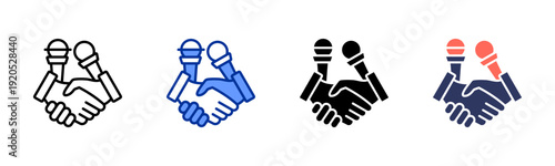 Media Partner icon set multiple style collection