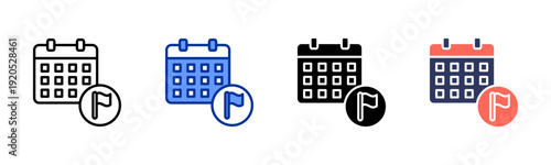 Event Highlight icon set multiple style collection