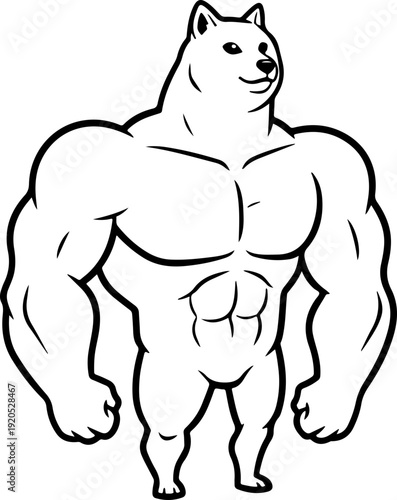 Illustration of a dog with a muscular body