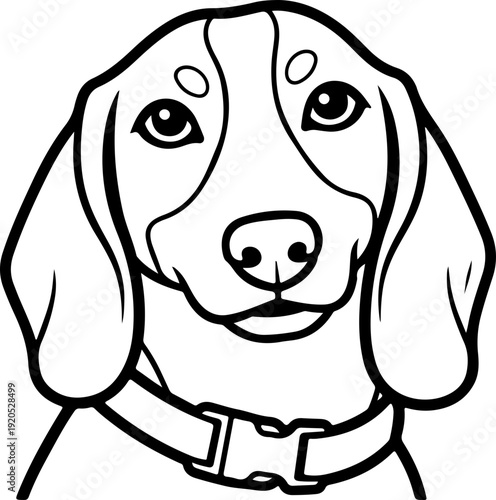 Illustration of a dog with a smiling facial expression