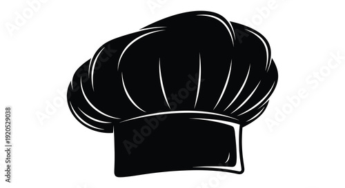 A striking black silhouette of a classic chef s toque representing culinary arts and professional cooking silhouette high quality detailed