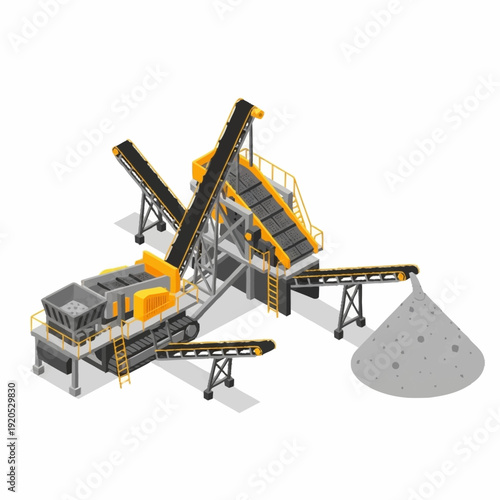 Industrial crushing and screening plant machinery equipment.