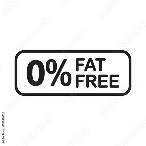 Black and white label displaying zero percent fat free nutritional information