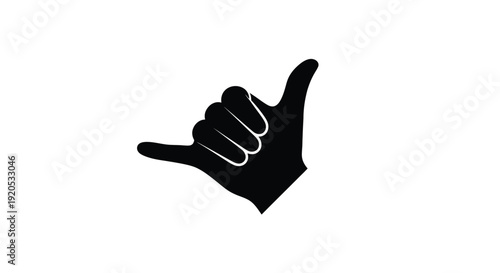 Black hand making the shaka sign a traditional hawaiian gesture silhouette