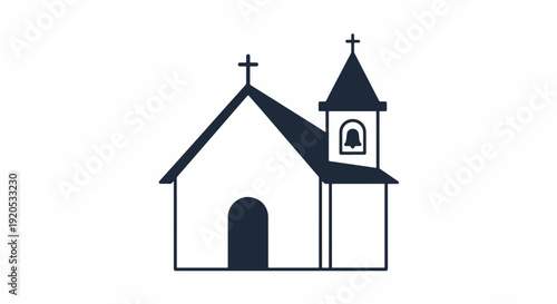 simple church building icon.