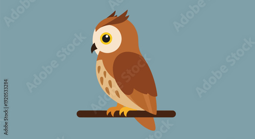 Brown Owl on Branch Bird Watching Wildlife.