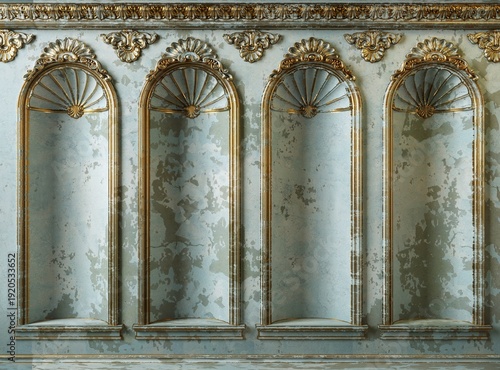 Extra large background arch abandoned cabinet wall