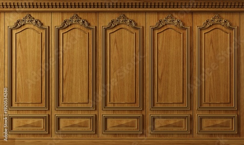 Extra large background wooden cabinet wall