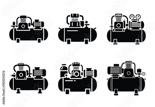 A set of  constriction tools and air compressor icons