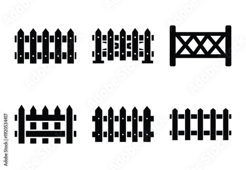 A set of  constriction tools and barrier fence icons