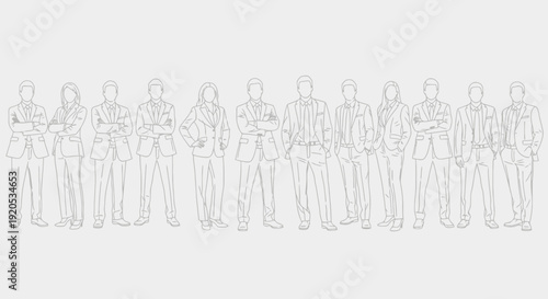 Group of People Standing Together in Uniform.