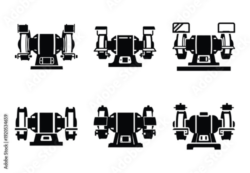 A set of  constriction tools and bench grinder icons