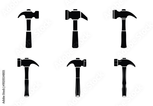 A set of  constriction tools and brick hammer icons