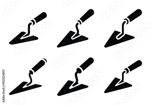 A set of  constriction tools and brick trowel icons
