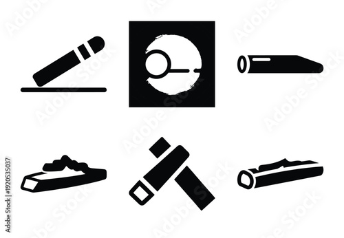 A set of  constriction tools and chalk line icons