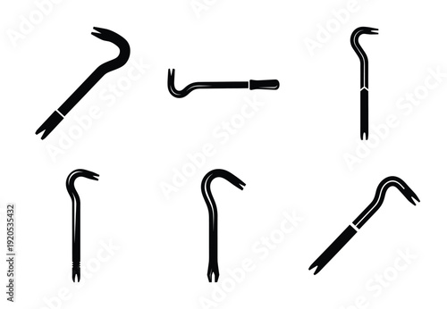 A set of  constriction tools and crowbar icons