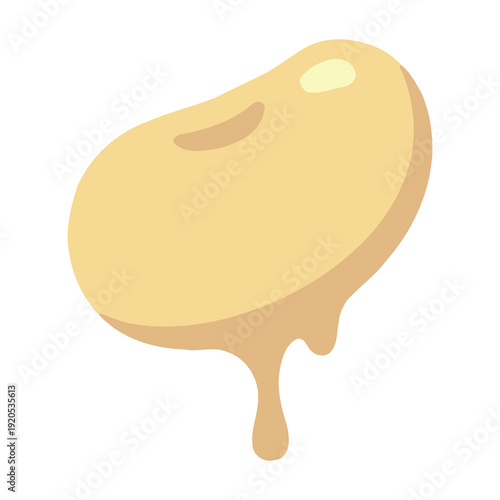 Cartoon melted butter or caramel sauce dripping downwards  sweet food illustration icon