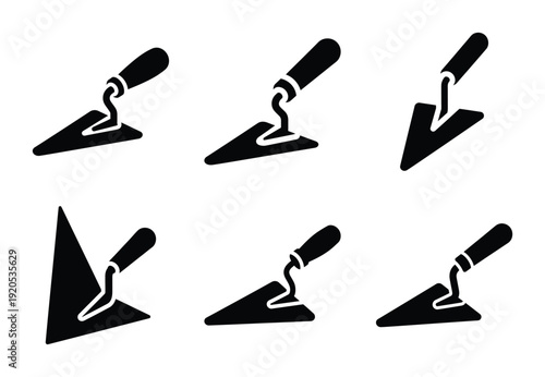 A set of  constriction tools and edging trowel icons