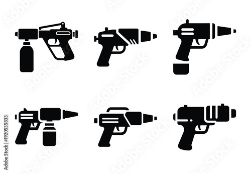 A set of  constriction tools and foam gun icons