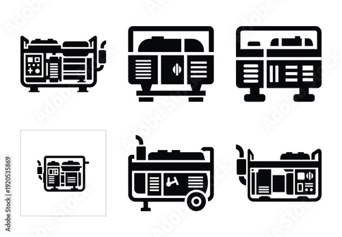 A set of  constriction tools and generator icons