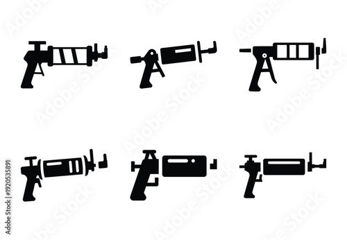 A set of  constriction tools and grease gun icons