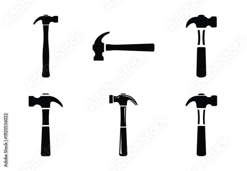 A set of  constriction tools and hammer icons