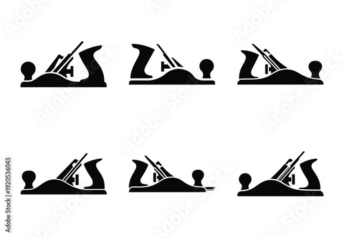 A set of  constriction tools and hand plane icons