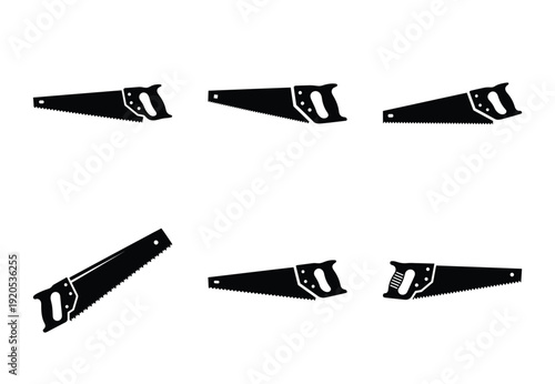 A set of  constriction tools and hand saw icons