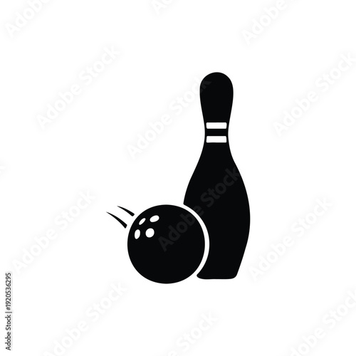 Bowling icon silhouette icon vector flat design.