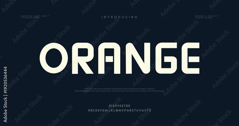 Fototapeta premium Orange Text on Dark Background with Modern Typography Style